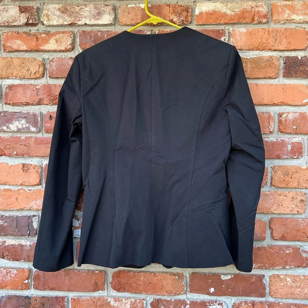 Theory Tadean Black Open Front Blazer Size 10 - Picture 6 of 7